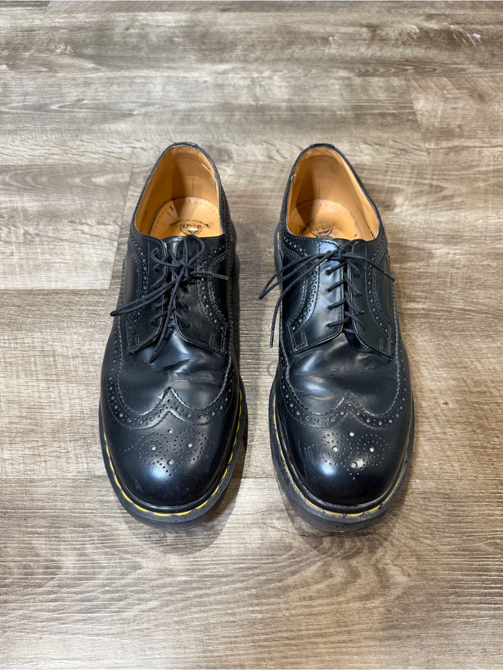 Dr. Martens Doc England Rare Vintage Black Brogue 3989 Shoes US 12 MEN.